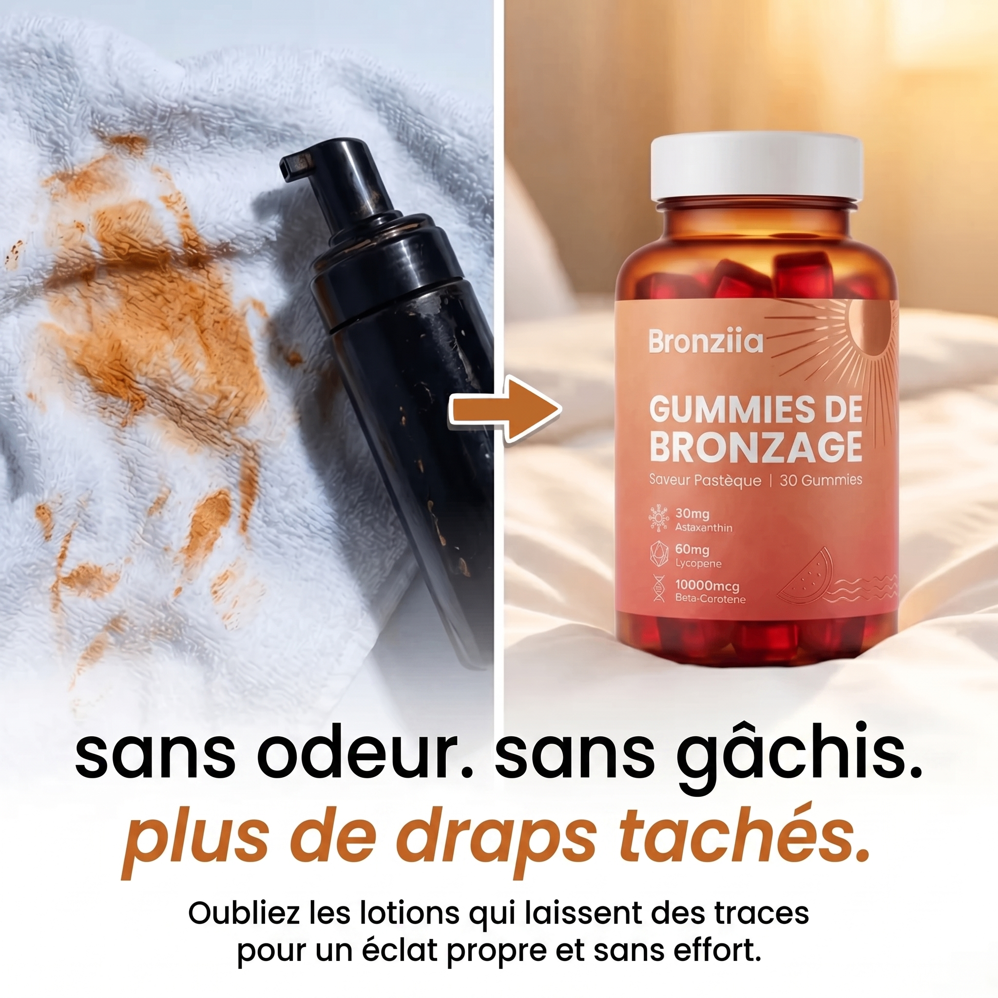 Bronziia™ Gummies Autobronzants - Bronzage naturel sans crème