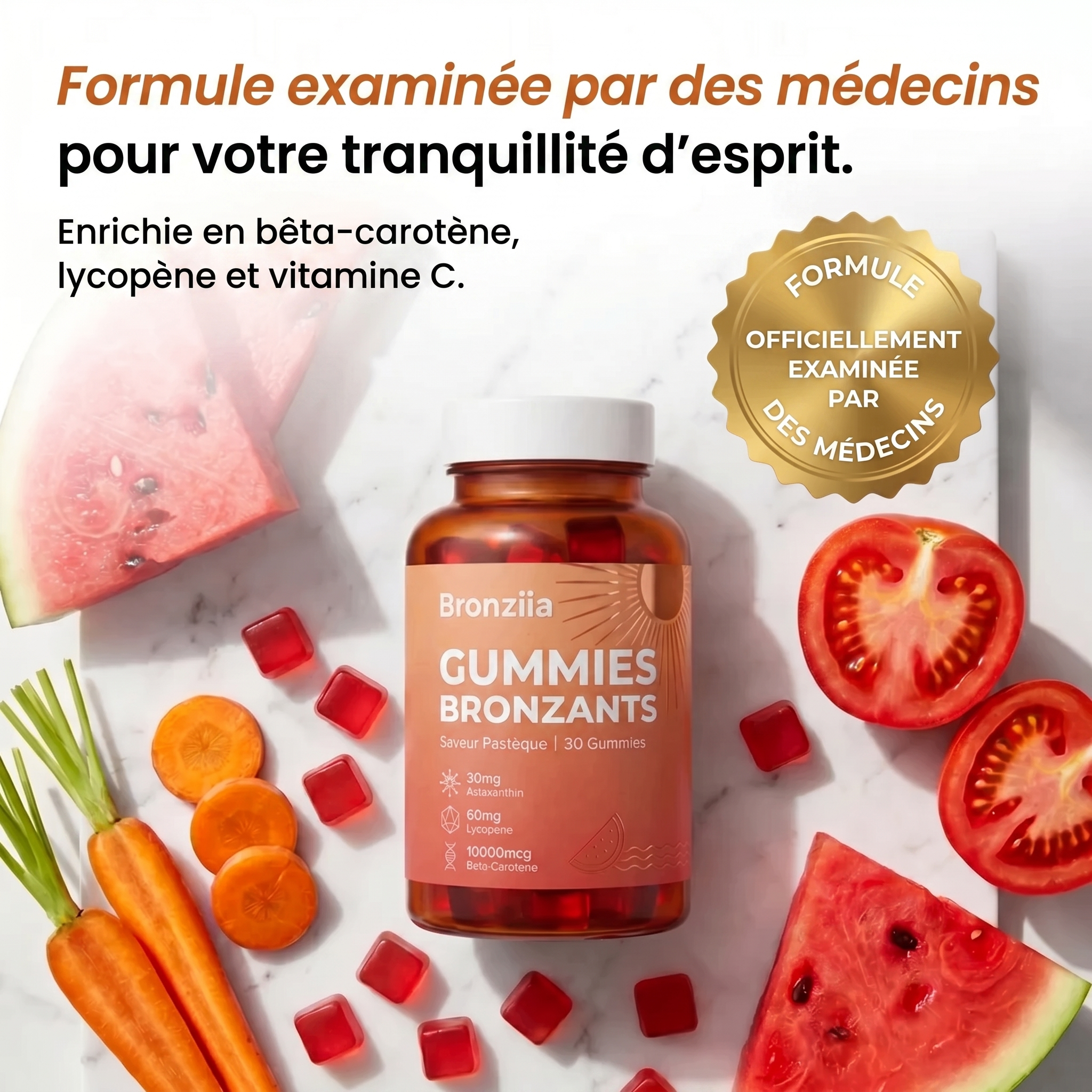 Bronziia™ Gummies Autobronzants - Bronzage naturel sans crème